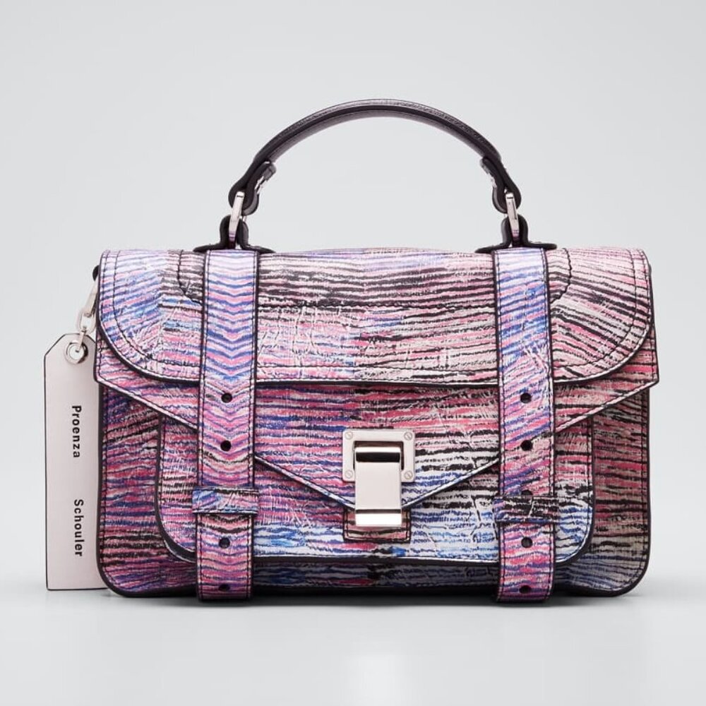 PROENZA SCHOULER Tiny PS1 Lux Satchel Limited Edition Multicolor Leather - Picture 2 of 15